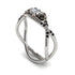 Rose Engagement ring 14K White Gold Thin Elegant Flower Ring - Stella no. 21
